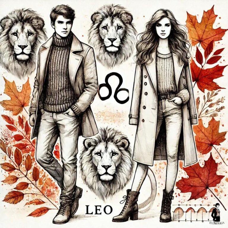 Un homme et une femme sous le signe astrologique du Lion en automne